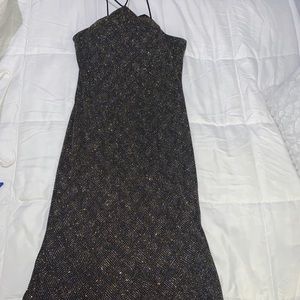 Black with rhinestone dress.